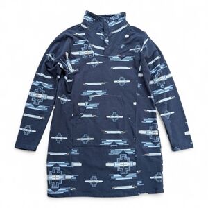 Cozy Cotton Loungewear Pocket Dress‎ Quarter Snap Mock Women's Sz L x Pendleton